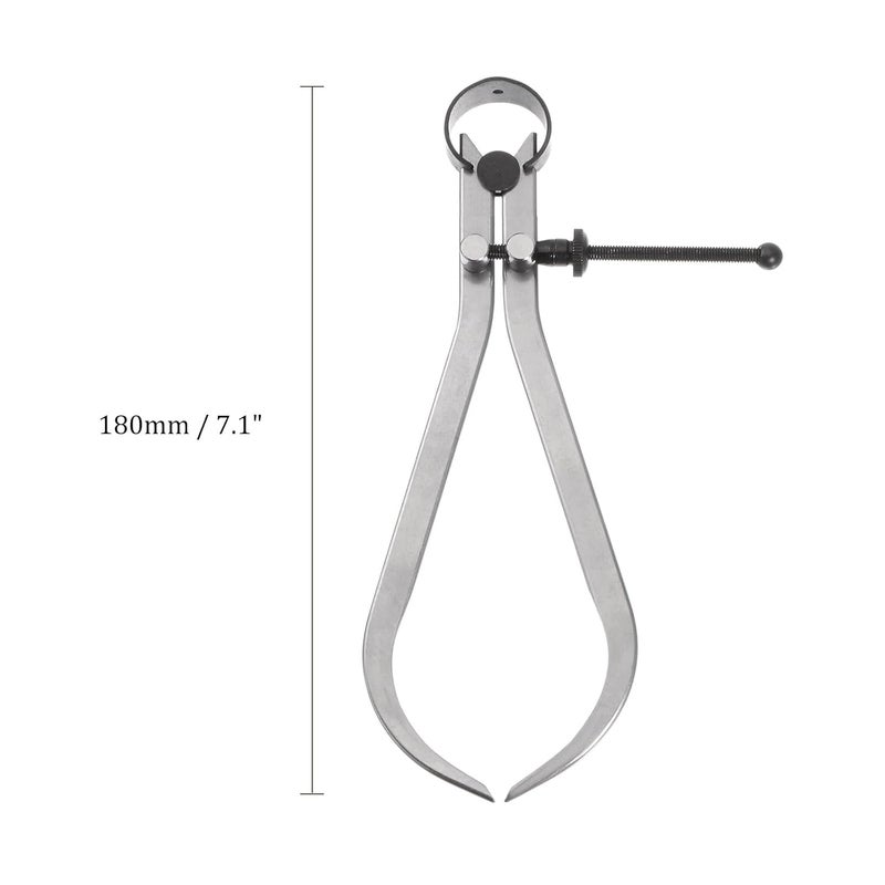 Kozelo Spring Joint Caliper - [6 Inch] Carbon Steel Adjustable Spring Outside Caliper with Solid Nut for Metalworking Drawing Use, Silver Tone - Image 3